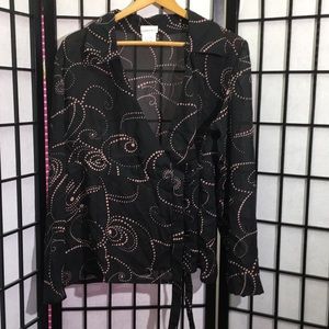 Fashion Bug Sheer Wrap Blouse Size XL